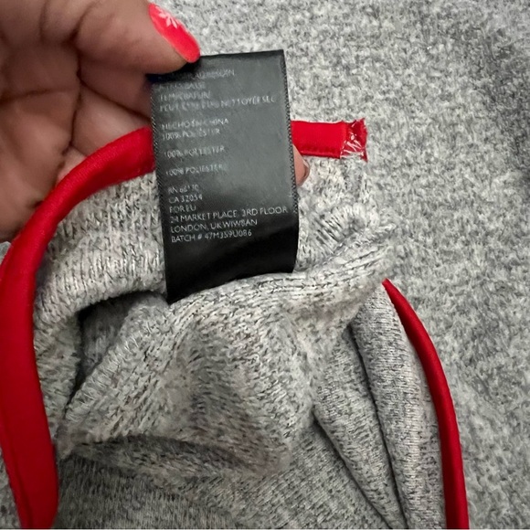 BDG Gray and Red Crewneck Sweater with Contrast Trim - Picture 6 of 6
